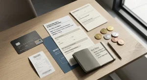 Taccuino con annotazioni e smartphone su una scrivania ordinata